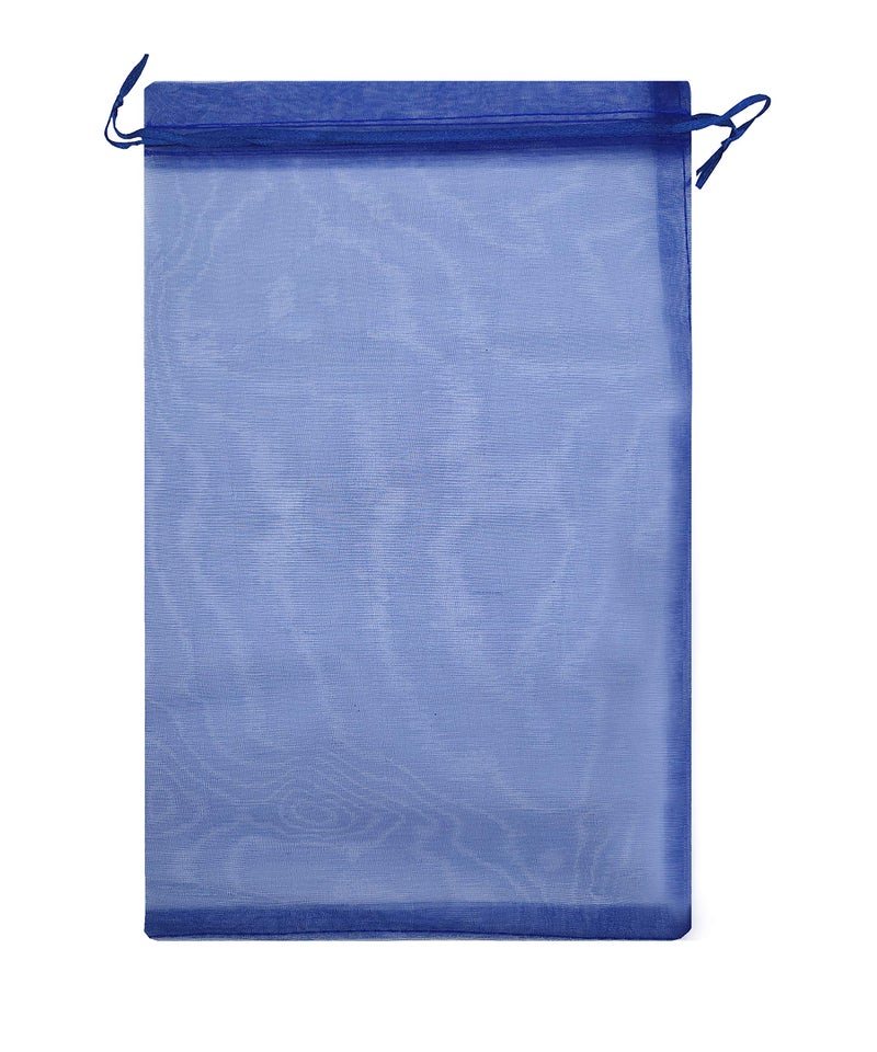 Ankirol 100pcs Sheer Organza Favor Bags 8 X 12 Large Organza Drawstring Bags (navy blue) - Image 4